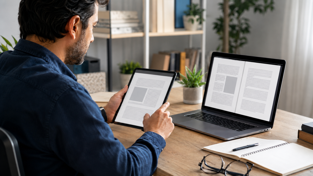 مطالعه راحت کتاب PDF با تبلت و لپ‌تاپ